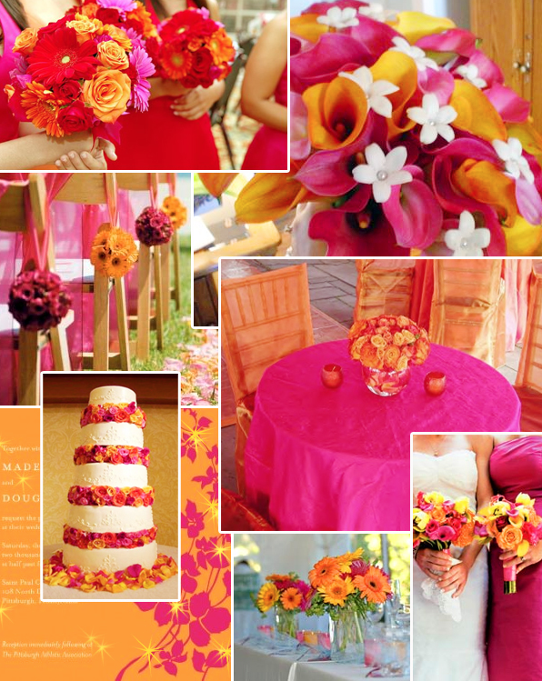 Pink and Orange inspiration from the best wedding ever blog by MarilynsKeepsakes.com Pink and orange wedding ideas