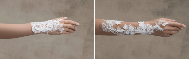 Fingerless wedding gloves