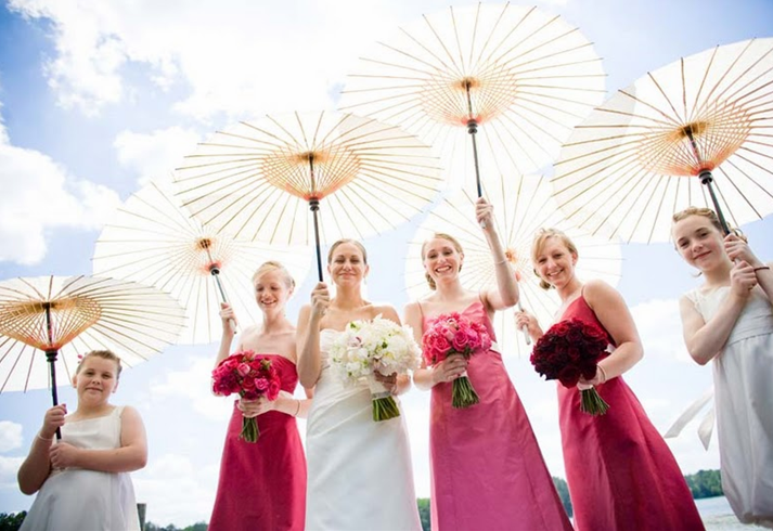 Pink and red wedding colours