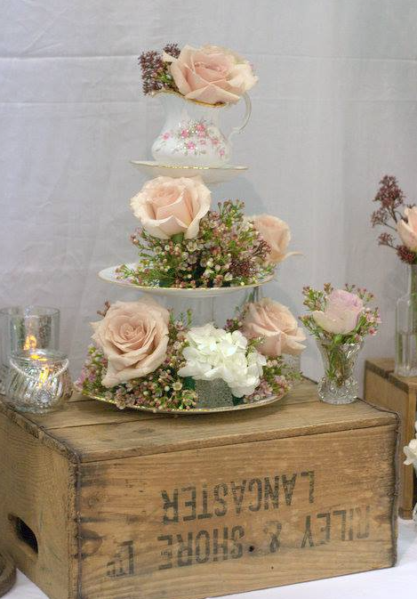 Table Decoration by Blush Rose Events Blush and Beige Bridesmaids Dresses