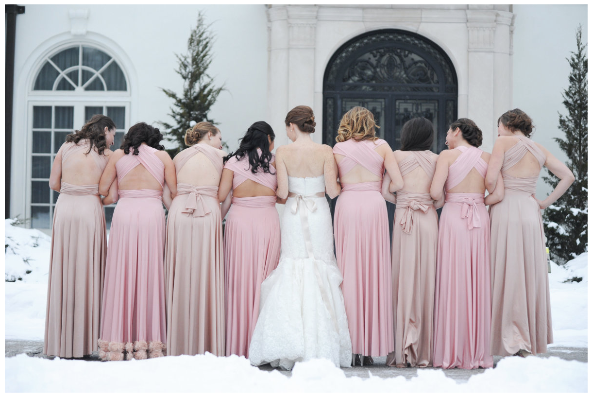Blush and Beige Bridesmaids Dresses