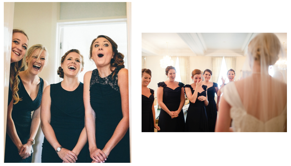 Black bridesmaid dresses, photography by Cheshire Wedding Photographers The Crawleys and Spindle photography