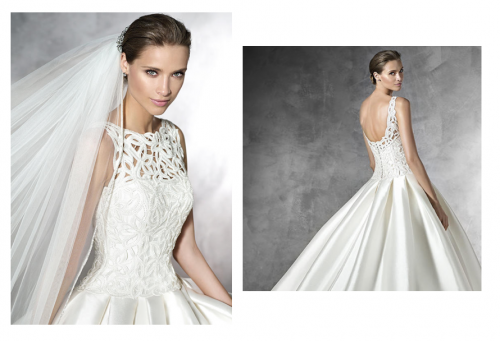 Pastel coloured wedding dresses