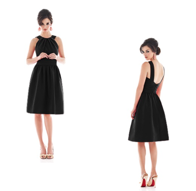 short black bridesmaid dress
