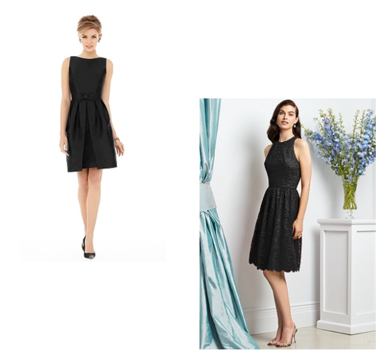 short black bridesmaid dresses