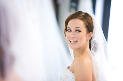 bride wearing veil